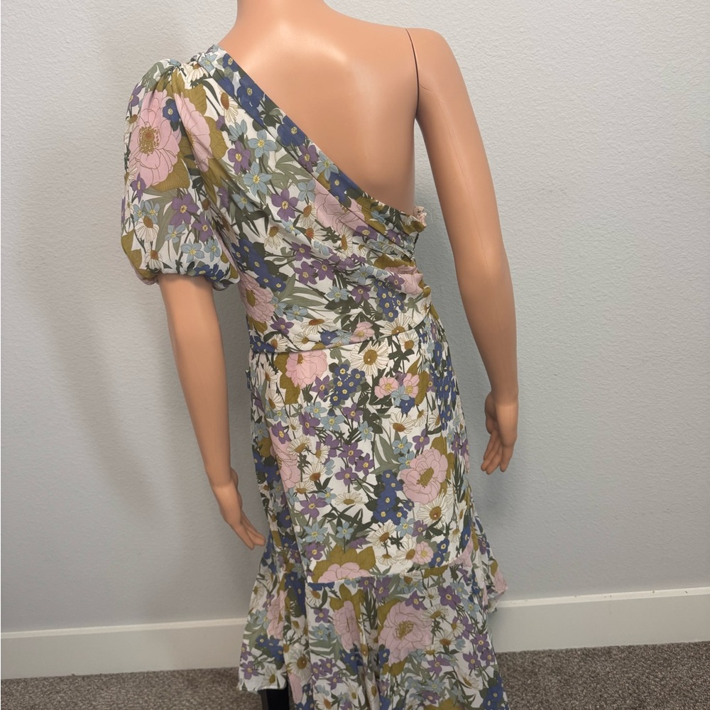 Astr One-Shoulder Floral Dress in Lavender, Blush & Olive - Picture 5 of 10